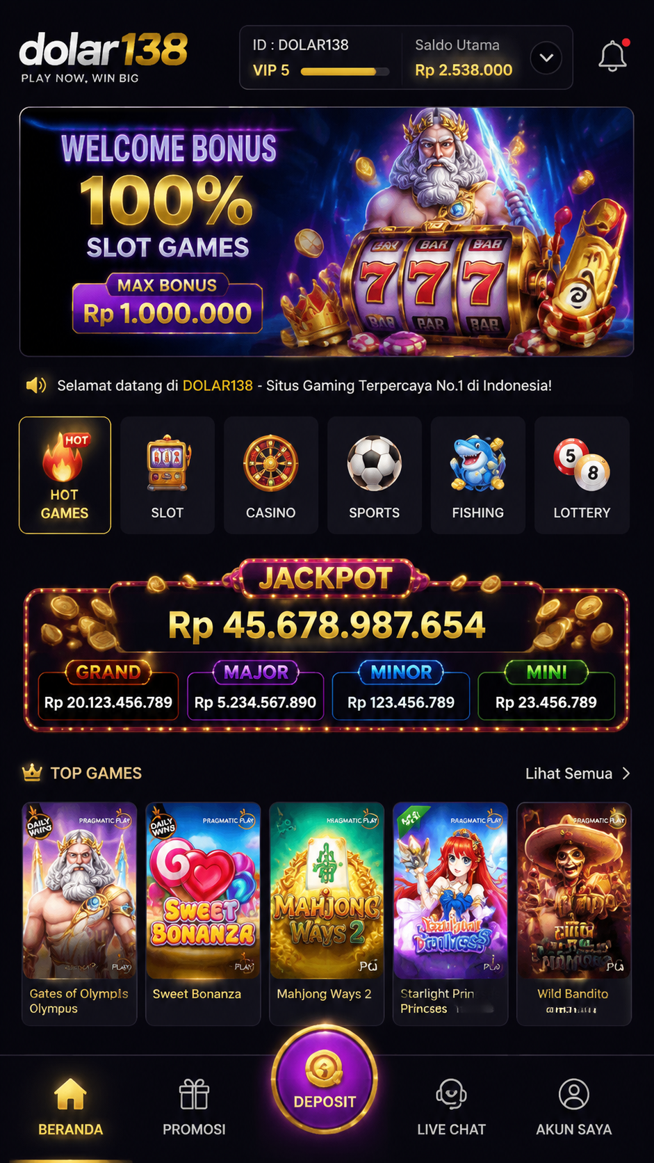 Screenshot 1 dolar138